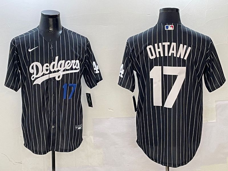 Men Los Angeles Dodgers #17 Ohtani Black Stripe Jointly Name 2025 Nike MLB Jersey style 8->los angeles dodgers->MLB Jersey